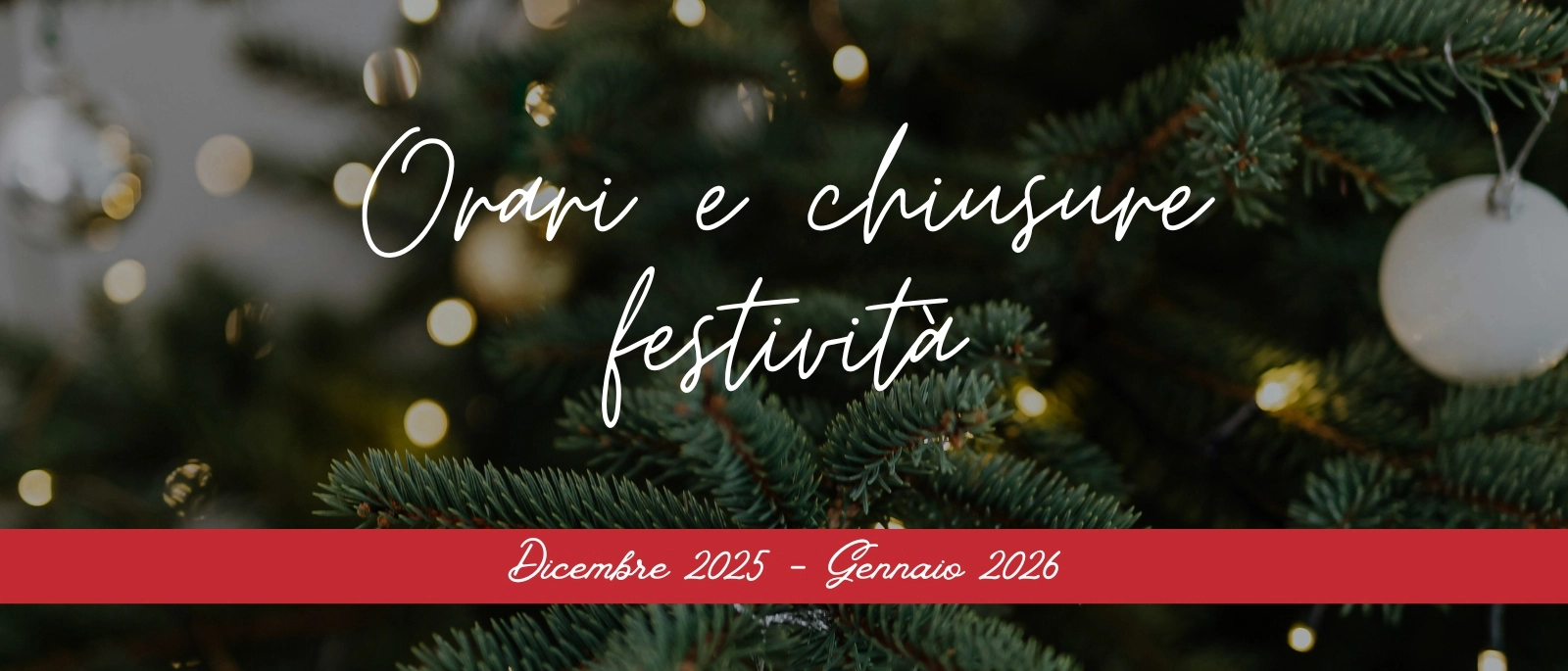 Orari e chiusure festività natalizie